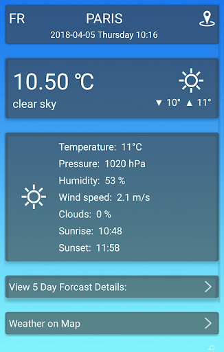 Android application Weatherbids screenshort