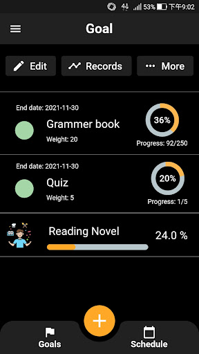 Goal Progress Screen 3