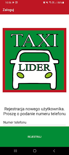 Android application Taxi LIDER Ostrów Wielkopolski screenshort