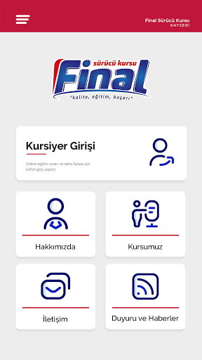 Android application Final Sürücü Kursu screenshort