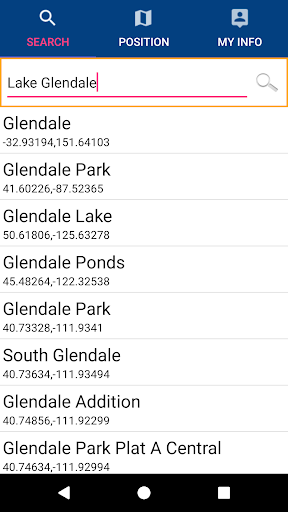 Lake Glendale GPS Navigator Screen 2