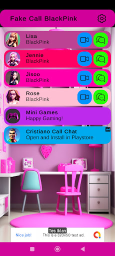 Android application BlackPink Prank Call and Chat screenshort