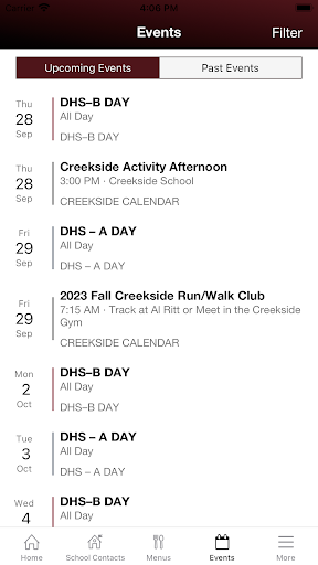 Dexter Schools App Screen 3