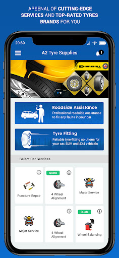 Android application A2 Tyre Supplies Ltd (Sheppey) screenshort