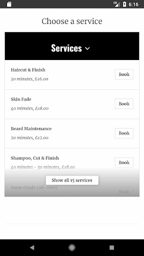 Industry barbers Screen 2