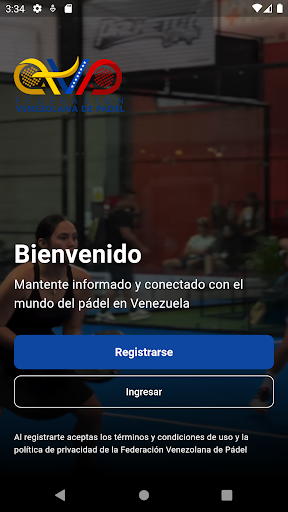 Android application Federación Venezolana de Pádel screenshort
