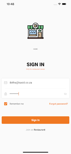 Android application KasiD Restaurant screenshort