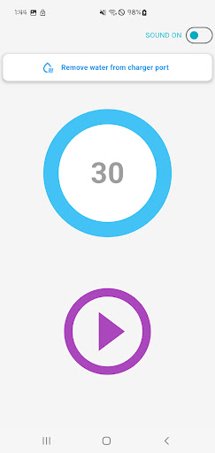 Android application 징징(Zing Zing) : 핸드폰 충전기 물기 제거 screenshort