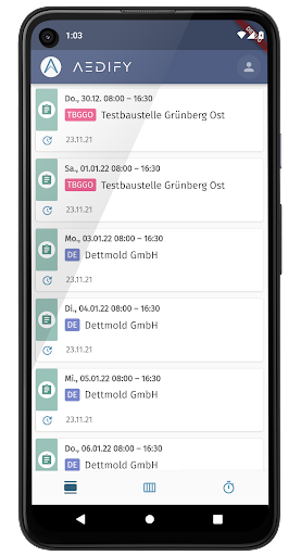Android application AEDIFY mobile screenshort