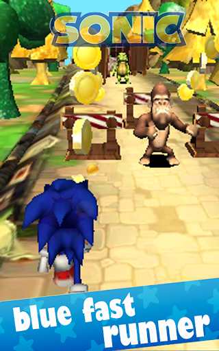 Blue Fast Hedgehog  Jungle Run Adventure