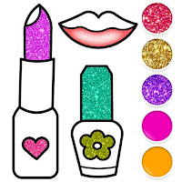 Beauty Drawing Pages Make Up Coloring Book Glitter