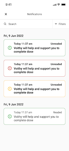 Android application Voithy Care screenshort