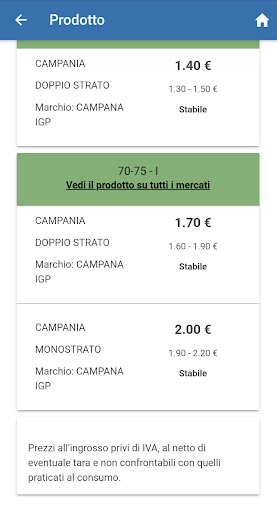 Android application Prezzi Ortofrutta Ingrosso screenshort