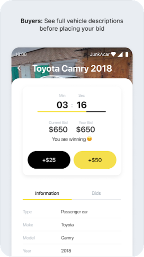 JC Auto Auction Screen 2