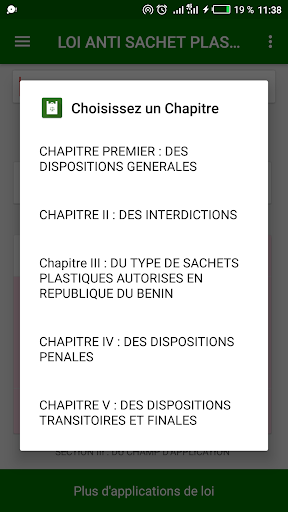 Android application TOSSIN:Loi anti sachet Bénin screenshort