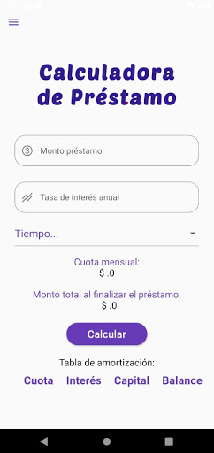 Calculadora de Préstamo Screen 2