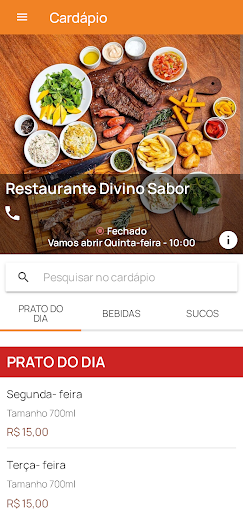 Android application Restaurante Divino Sabor screenshort