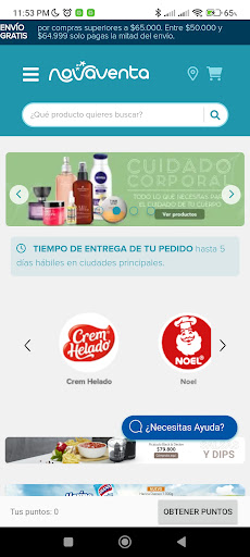 Android application Tienda Novaventa screenshort