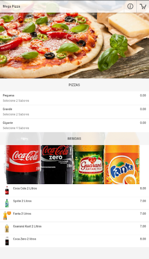 Android application Mega Pizza - MS screenshort