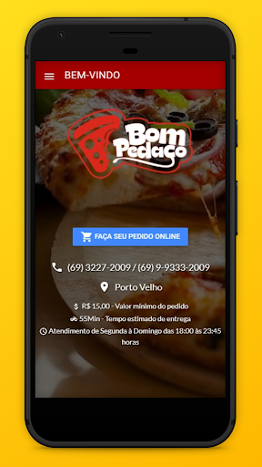 Android application Bom Pedaço Pizzaria screenshort