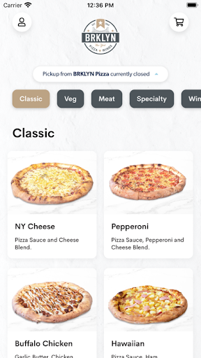 Android application BRKLYN Pizza screenshort