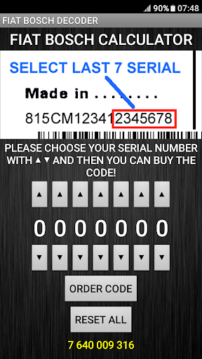 Radio Code FITS Bosch Fiat Screen 2