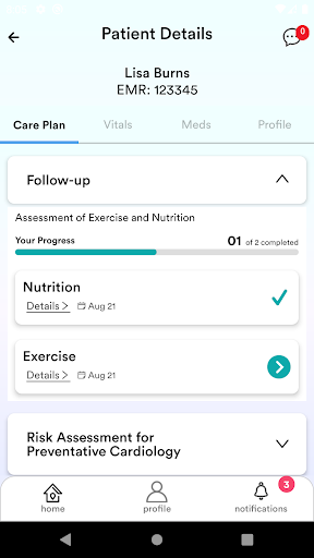 Android application BaC - Care Provider screenshort
