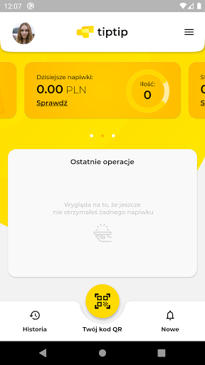 Android application tiptip — bezgotówkowe napiwki screenshort