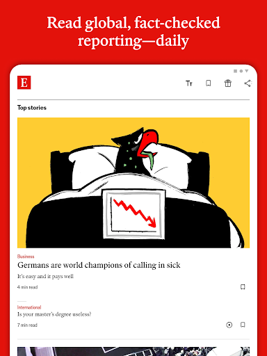 Screenshot of The Economist - News, Podcasts