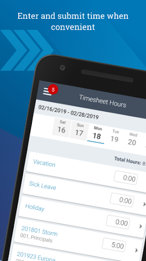 Android application Deltek T&E for Vantagepoint screenshort