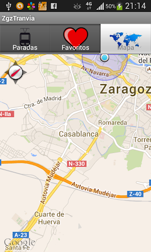 Android application ZgzTranvia screenshort