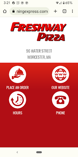 Android application Freshway Pizza screenshort