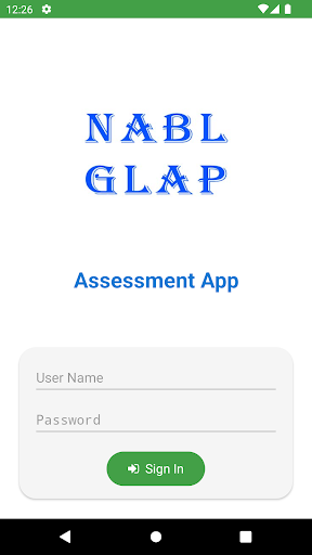 NABL GLAP Assessment App Screen 2