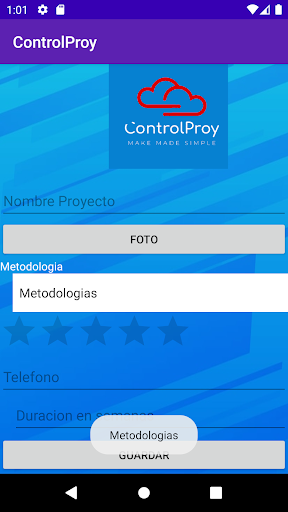 Android application ControlProy screenshort