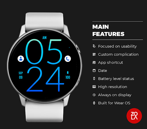Ocean Blue Light Watch Face Screen 2
