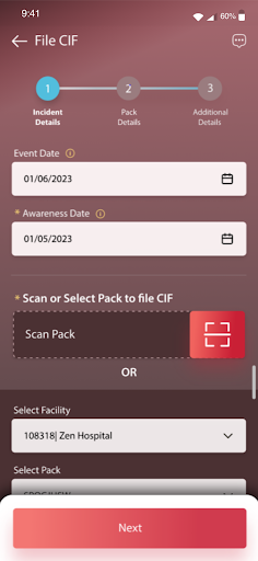 Pack Manager™ Screen 3