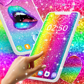 Multi color glitter wallpaper