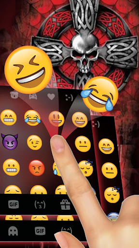 Neon Red Cross Keyboard Theme Screen 3