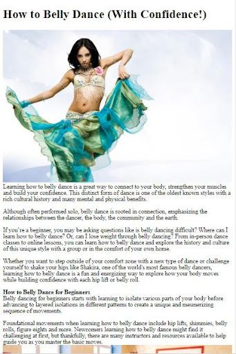 Android application How to Do Belly Dancing screenshort