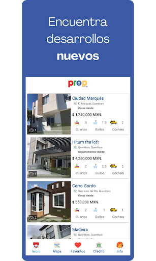 Android application PROP INMUEBLES screenshort