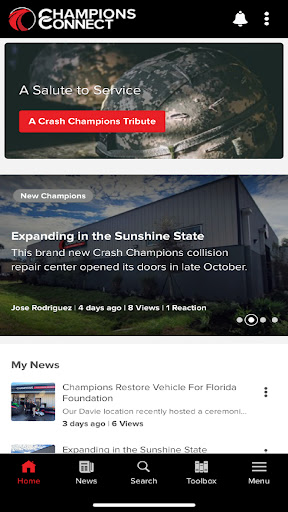 Android application Champions Connect screenshort