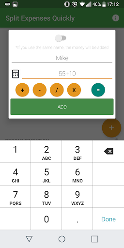 Split Money Expenses Screen 3