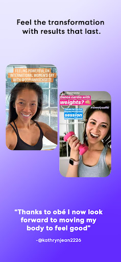 Screenshot of obé | Fitness for women