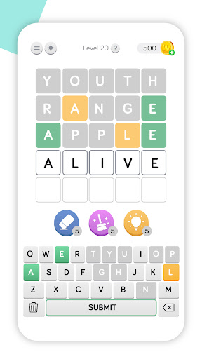 Hidden Words: Word Guess Screen 3