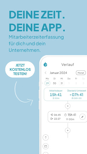 Android application EmTiRec Employee Timerecording screenshort