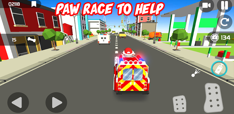Traffic Paw Rescue Racing Adventure Game