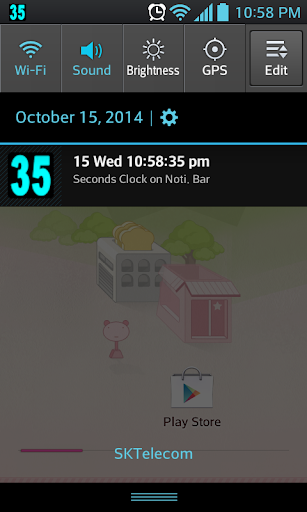 Seconds Clock on Status Bar Screen 2