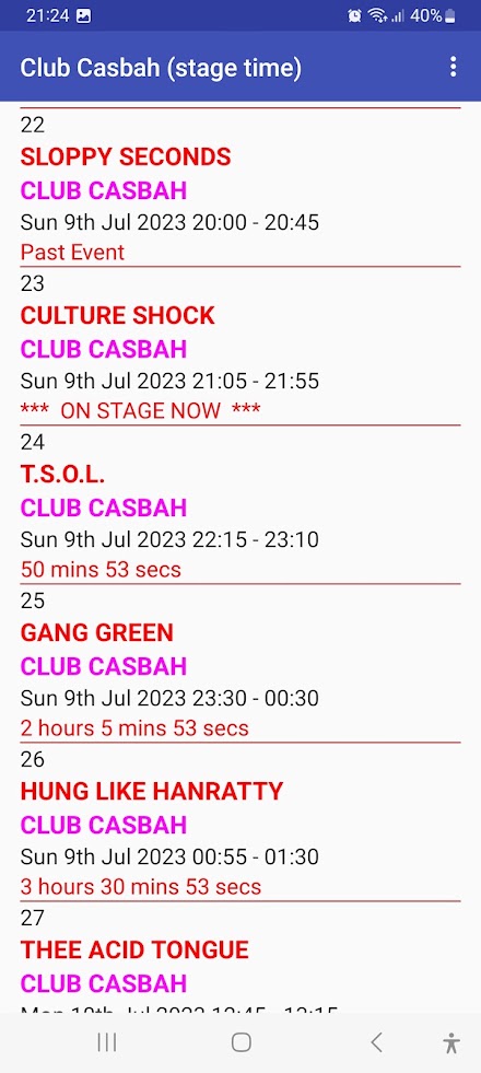 Rebellion Festival Stage Times Screen 2