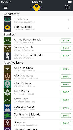 Android application Genesis - Random Worldbuilding screenshort