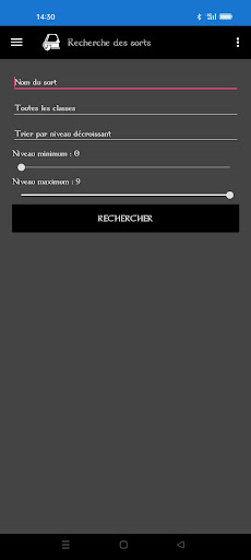 Android application Grimoire Donjons et Dragons FR screenshort